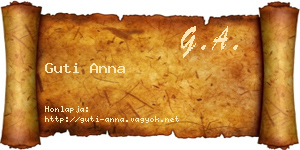 Guti Anna névjegykártya